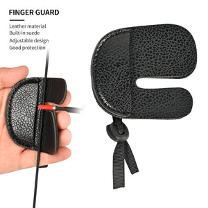 Dark Slate Gray SPG Leather Finger Guard for Recurve Bow – Protective Archery Tab (Black, 8×7cm) SPG