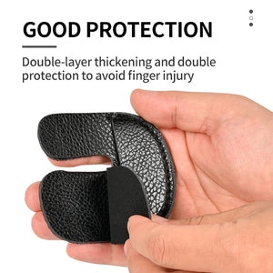 Dark Slate Gray SPG Leather Finger Guard for Recurve Bow – Protective Archery Tab (Black, 8×7cm) SPG