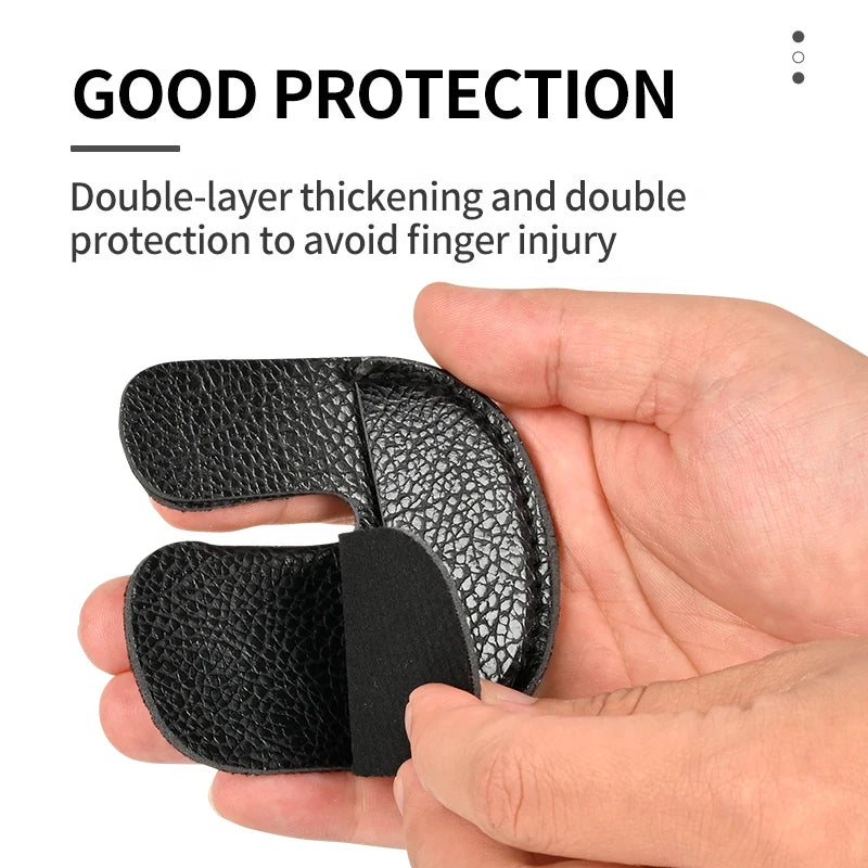 Dark Slate Gray SPG Leather Finger Guard for Recurve Bow – Protective Archery Tab (Black, 8×7cm) SPG