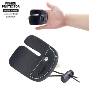 Gray SPG Leather Finger Protector 8.5×7cm for Recurve & Longbow SPG
