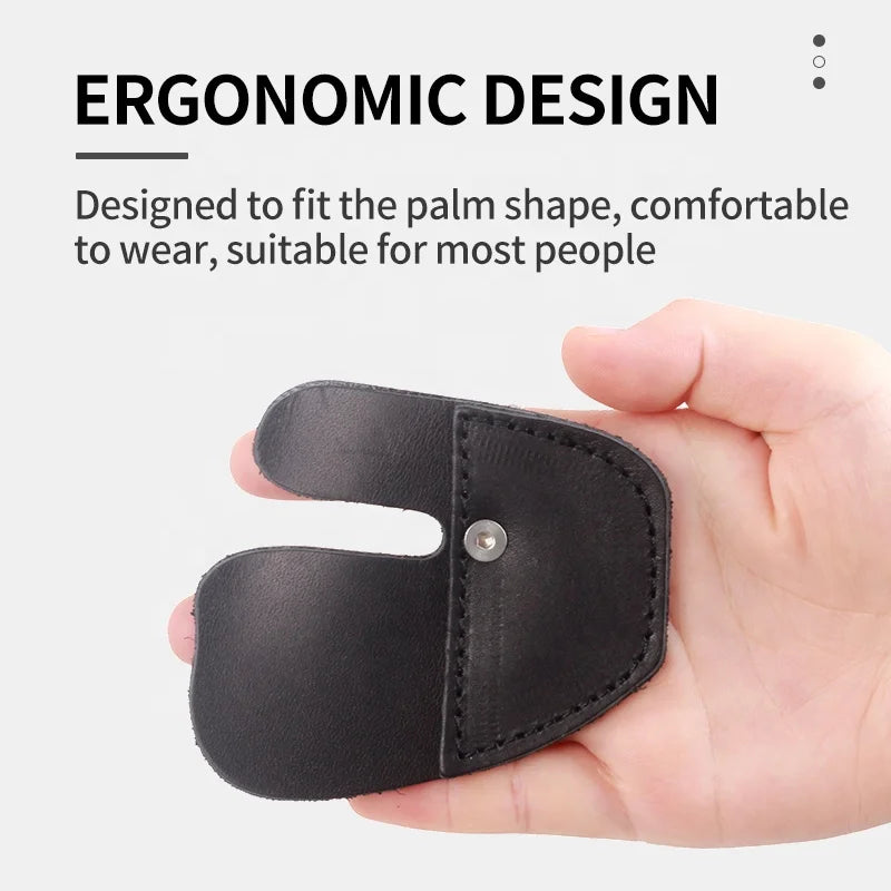 Dark Slate Gray SPG Leather Finger Protector Adjustable Archery Guard – Black SPG