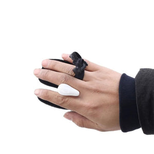 Rosy Brown SPG Leather Finger Tab – Adjustable Archery Finger Guard (Black) SPG