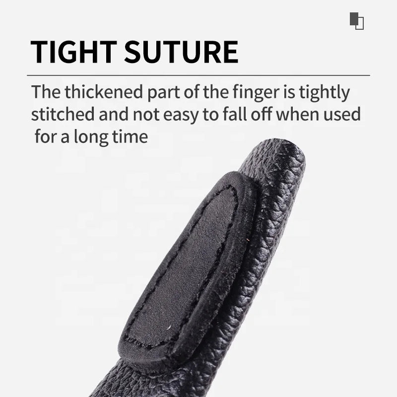 Dark Slate Gray SPG Leather Finger Tabs | 3pcs Recurve Bow Guard Set SPG