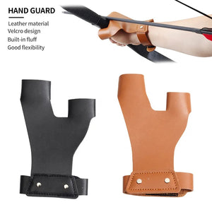 Dark Slate Gray SPG Leather Hand Guard – Left-Hand Forearm Protector (Black / Brown) SPG