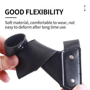 Dark Slate Gray SPG Leather Hand Guard – Left-Hand Forearm Protector (Black / Brown) SPG