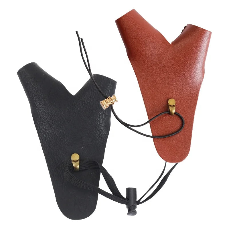 Dark Slate Gray SPG Leather Hand Guard 16×10cm – Archery Hand Protector Black/Brown SPG