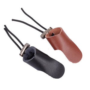Dark Slate Gray SPG Leather Thumb Ring – Cowhide Archery Finger Guard (Black/Brown) SPG
