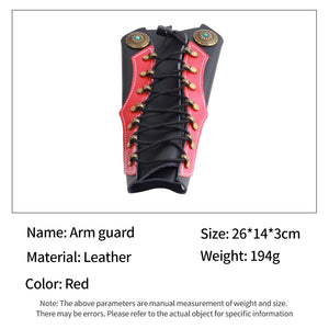 Tan SPG Leather Archery Arm Guard – Adjustable Forearm Protector for Recurve &amp; Compound Bows | Black, Red, Brown SPG