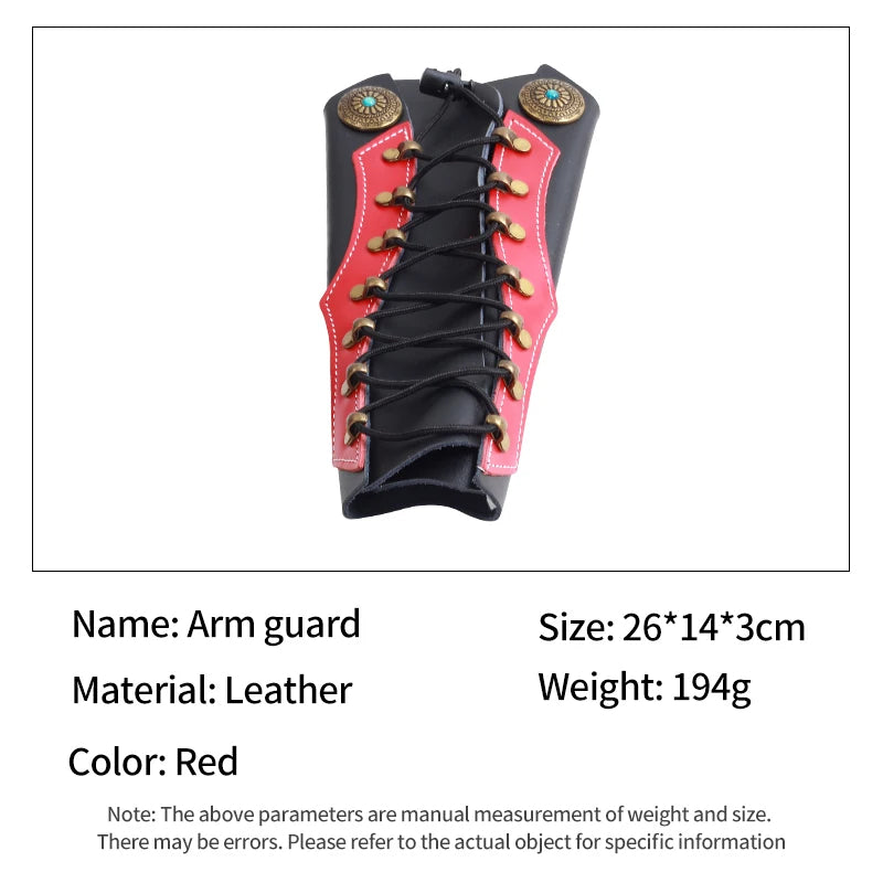 Tan SPG Leather Archery Arm Guard – Adjustable Forearm Protector for Recurve &amp; Compound Bows | Black, Red, Brown SPG