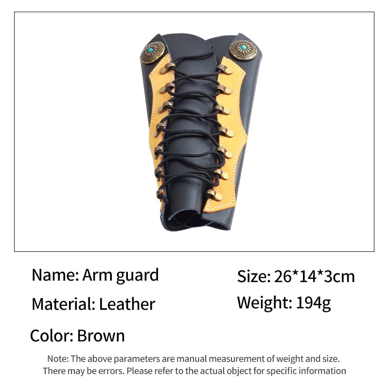 Dark Slate Gray SPG Leather Archery Arm Guard – Adjustable Forearm Protector for Recurve &amp; Compound Bows | Black, Red, Brown SPG