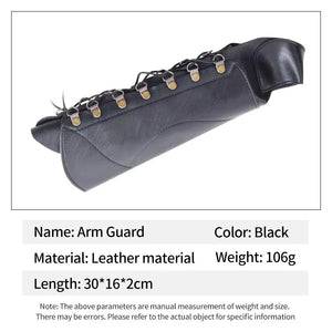 Dark Slate Gray SPG Leather Arm Guard – Adjustable Traditional Archery Protection SPG