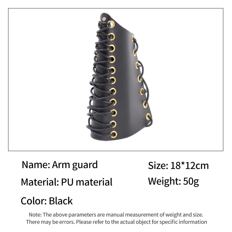 Dark Slate Gray SPG Leather Arm Guard – Adjustable PU Forearm Protector (Black/Brown) SPG