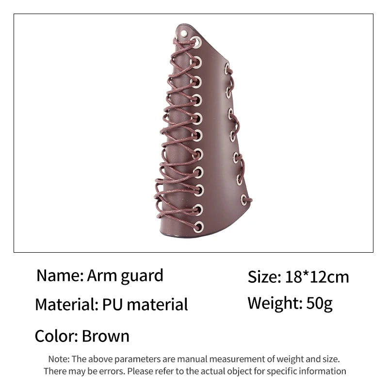 Dim Gray SPG Leather Arm Guard – Adjustable PU Forearm Protector (Black/Brown) SPG