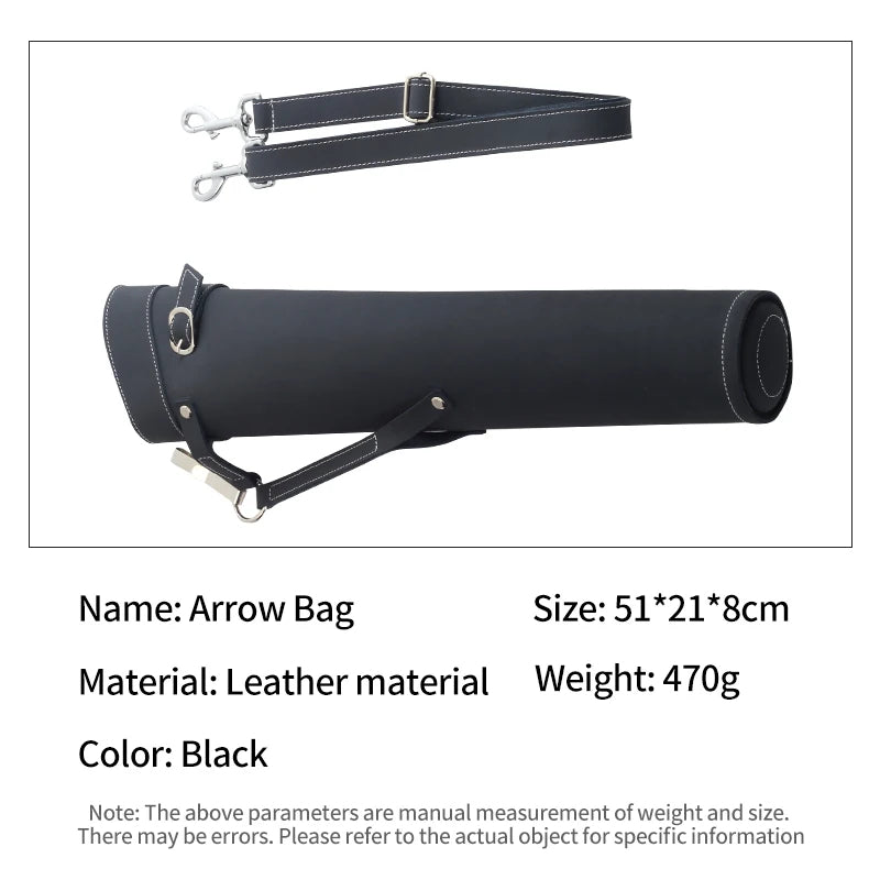 Dark Slate Gray SPG Leather Arrow Bag – Premium Hip/Back Quiver (Black/Brown) SPG