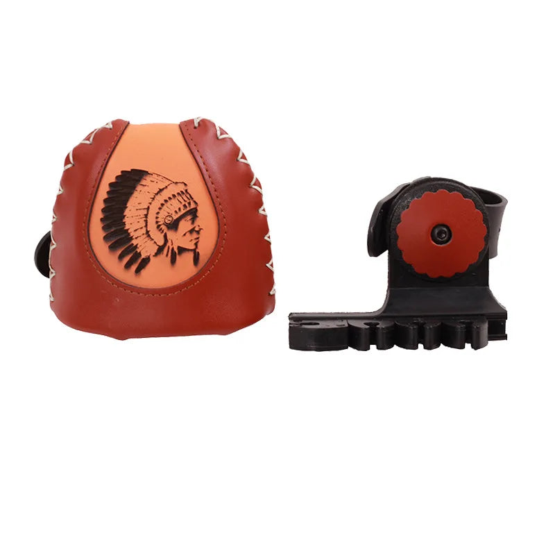 Brown SPG Leather Arrow Quiver Red – Compact Recurve Bow Arrow Holder SPG