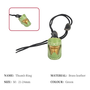 Dark Sea Green SPG Traditional Leather Brass Thumb Ring – Archery Finger Protection Aid SPG