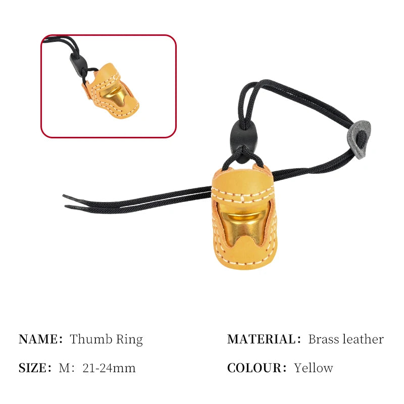 Dark Khaki SPG Traditional Leather Brass Thumb Ring – Archery Finger Protection Aid SPG