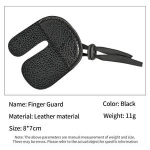 Dark Slate Gray SPG Leather Finger Guard for Recurve Bow – Protective Archery Tab (Black, 8×7cm) SPG