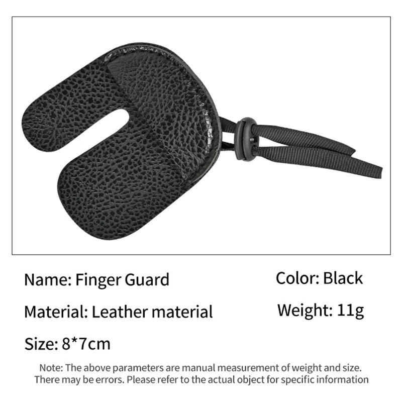 Dark Slate Gray SPG Leather Finger Guard for Recurve Bow – Protective Archery Tab (Black, 8×7cm) SPG