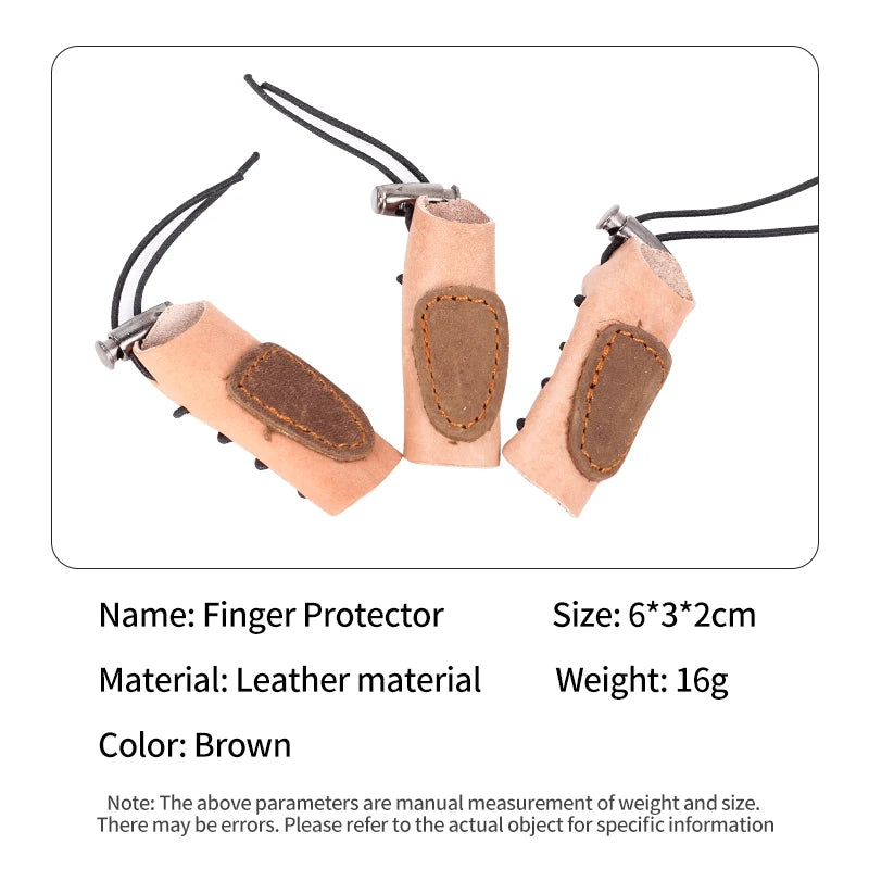 Tan SPG Leather Finger Tabs | 3pcs Recurve Bow Guard Set SPG