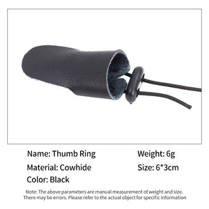 Dark Slate Gray SPG Leather Thumb Ring – Cowhide Archery Finger Guard (Black/Brown) SPG