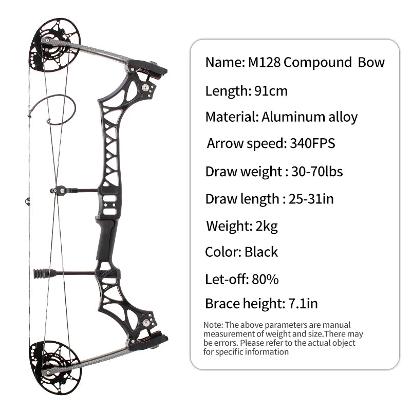 Light Gray SPG M128 Compound Bow | Adjustable 30–70lbs Alloy Archery SPG