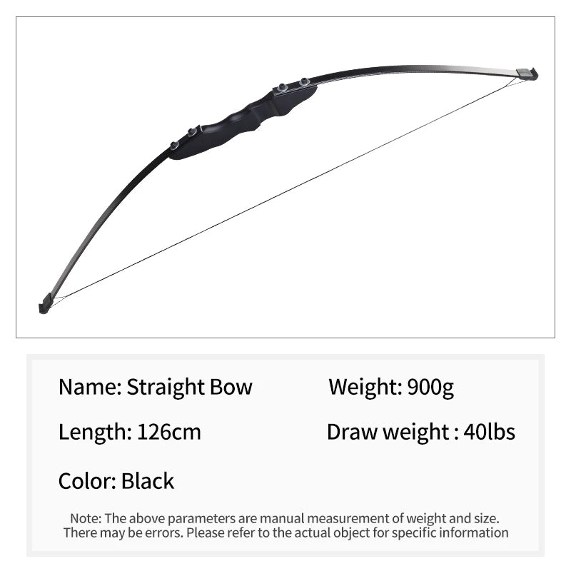 Snow SPG M3 Straight Bow – 126cm Recurve Bow with Wooden Riser (30/40 lbs) SPG