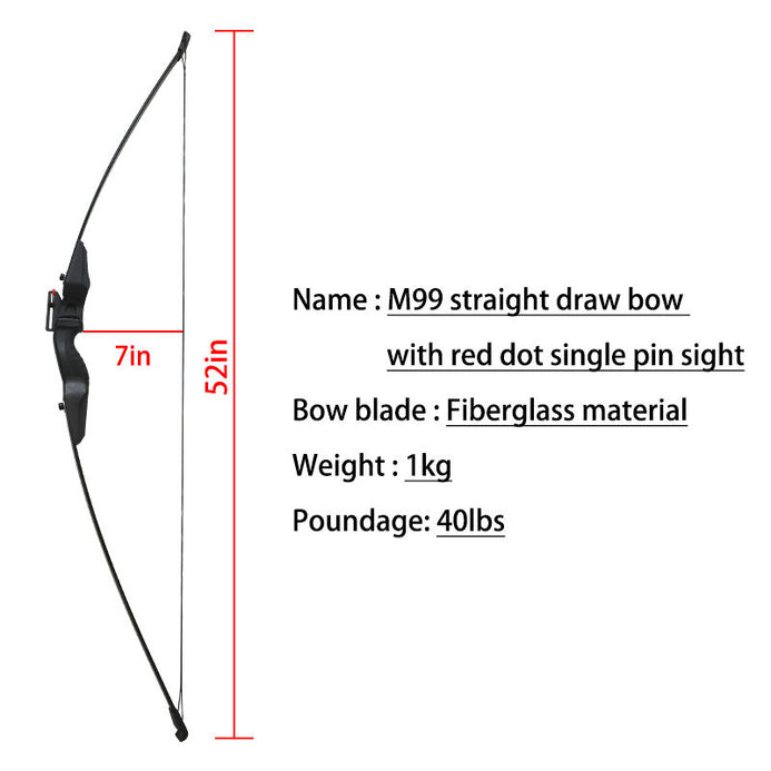 M99 Straight Draw Bow + Red Dot Single Needle Aim + Quiver + M99 Straight Draw Bow + Red Dot Single Needle Aim + Quiver +
