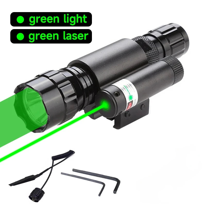 Detachable Red & Green Laser Flashlight Sight for Outdoor Use