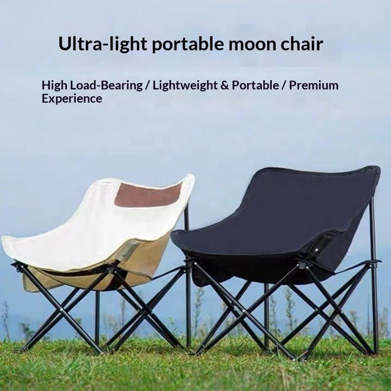 Light Gray MOON CHAIR Ultra-Light Folding Chair for Outdoor Camping & Fishing MARKSMAN