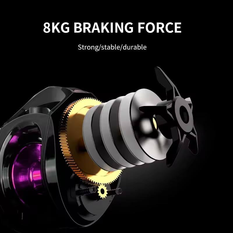 Black High Speed 8kg Drag Magnetic Brake Baitcasting Fishing Reel 7.2:1 Gear Ratio MARKSMAN