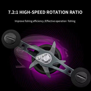 Black High Speed 8kg Drag Magnetic Brake Baitcasting Fishing Reel 7.2:1 Gear Ratio MARKSMAN