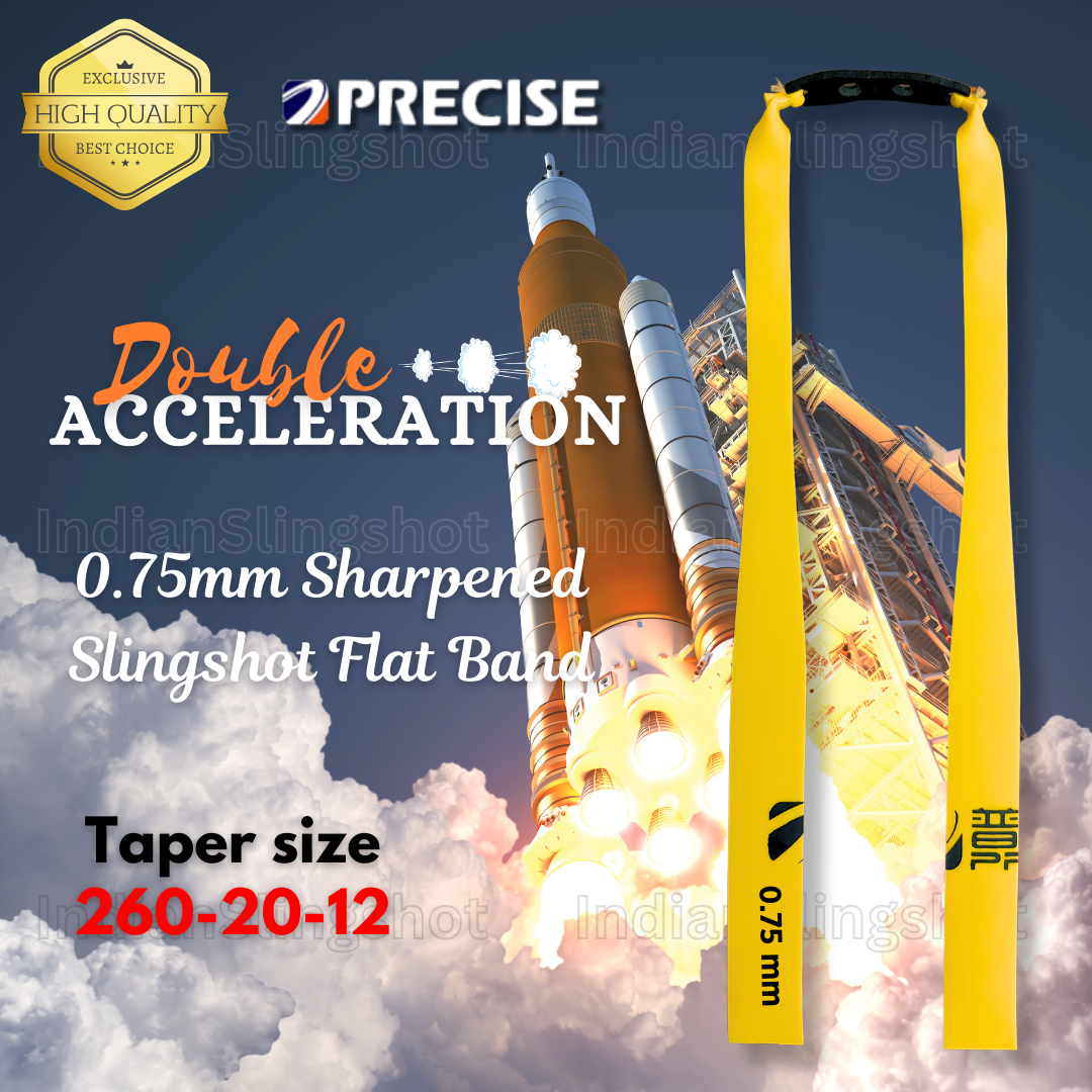 Dark Slate Gray Precise High-Performance 0.75mm 26cm Length Sharpened Slingshot Taper Butterfly Flat Band for Double Acceleration and Maximum Power INDIAN SLINGSHOT
