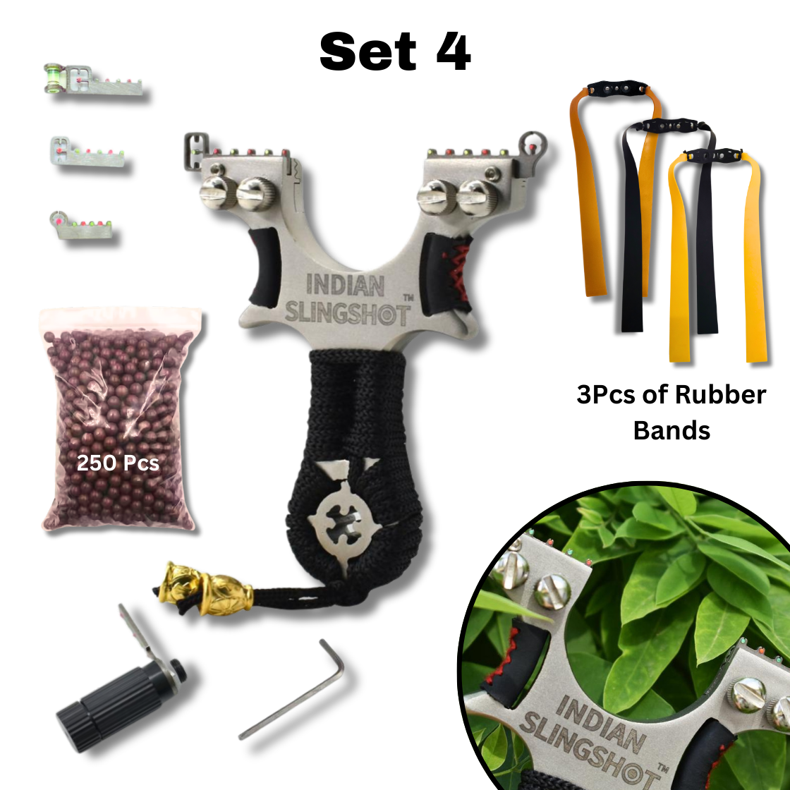 Dark Gray Indian Bulls Eye Stainless Steel Slingshot for Target Shooting INDIAN SLINGSHOT