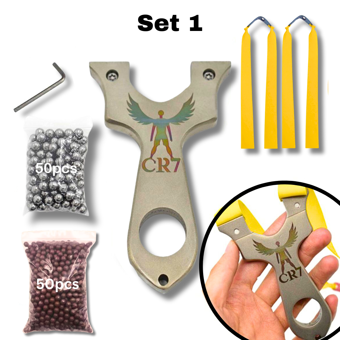 Rosy Brown CR7 Powerful 304 Stainless Steel Slingshot Gulel Catapult MARKSMAN