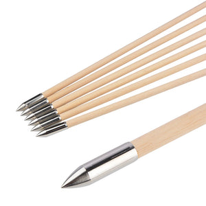 White Smoke Medieval Style Wooden Archery Arrows with Turkey Feathers – 32" Indonesian White Wood Arrows for Longbow & Recurve Practice INDIAN SLINGSHOT