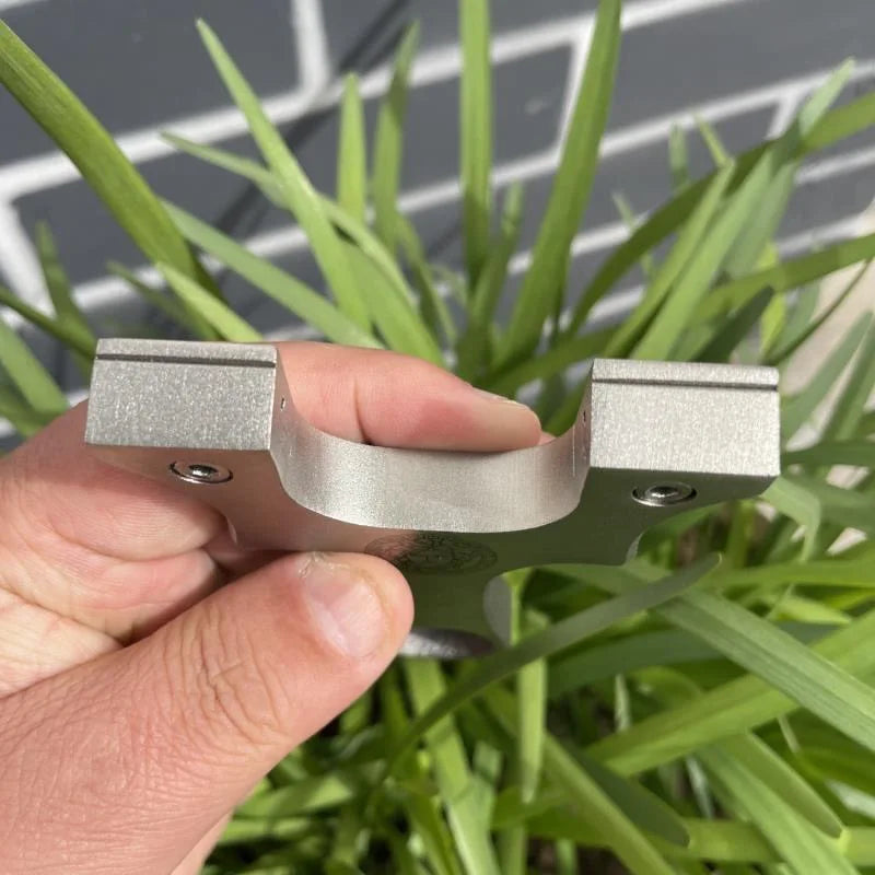 Dark Salmon Medusa Crest Stainless Steel Slingshot INDIAN SLINGSHOT