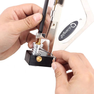 Wheat SPG Metal Fletching Jig – Adjustable Arrow Feather Clamp Tool (2–5 Inch Vanes) for Archery DIY &amp; Repair SPG