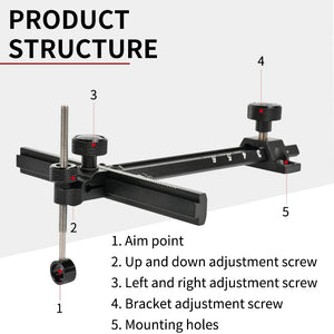 Dark Slate Gray SPG Metal Recurve Bow Sight 6-Inch — CNC Aluminum Adjustable Sight SPG