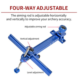 Steel Blue SPG Metal Recurve Bow Sight 6-Inch — CNC Aluminum Adjustable Sight SPG