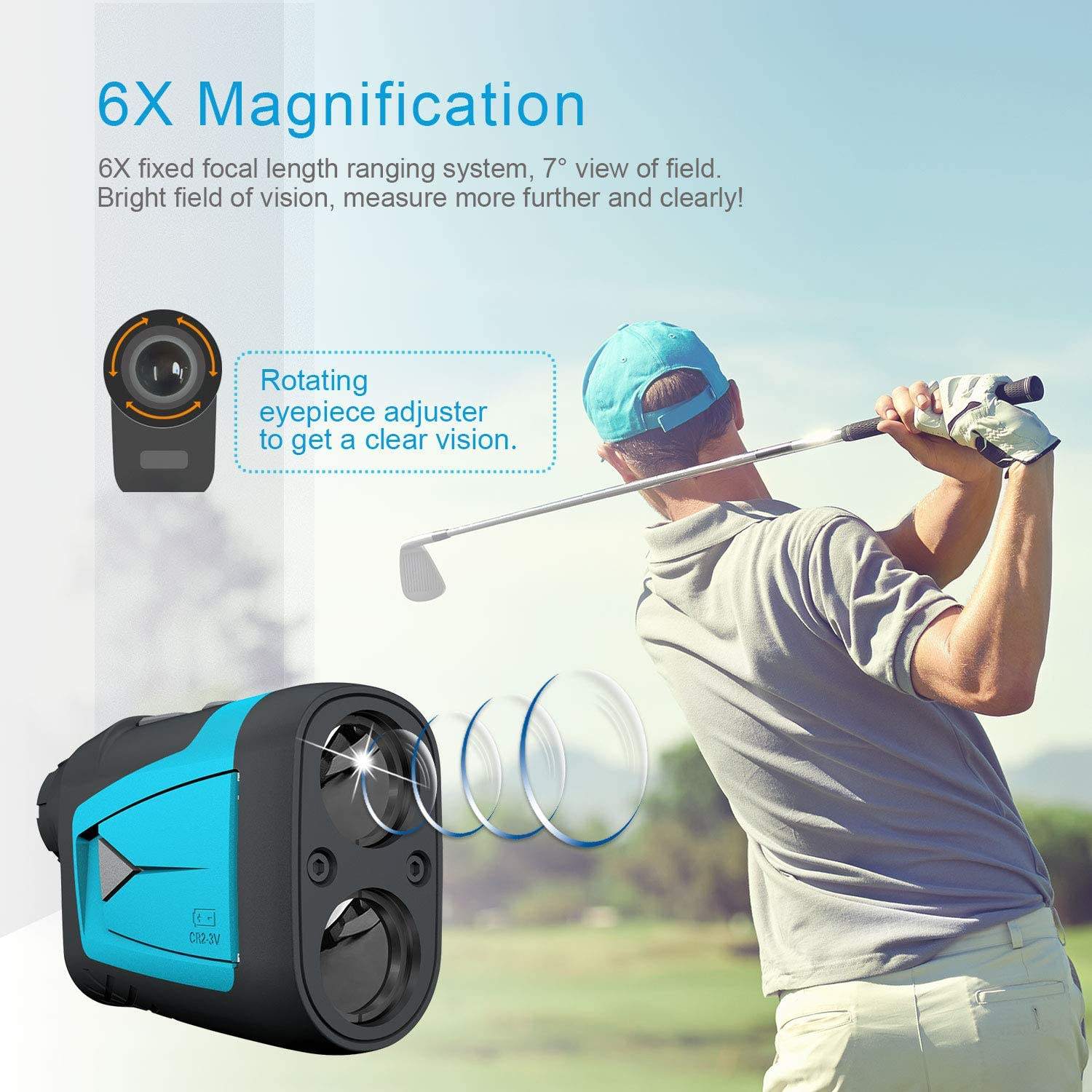 Light Gray Mileseey  PF210  Digital Golf Laser Range Finder MILESEEY