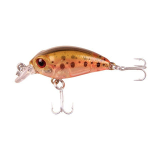 White Smoke Mini ABS Floating Crankbait Lure 35mm 2.5g with 3D Eyes & VMC Hook MARKSMAN