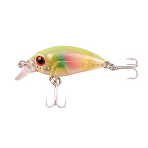 White Smoke Mini ABS Floating Crankbait Lure 35mm 2.5g with 3D Eyes & VMC Hook MARKSMAN