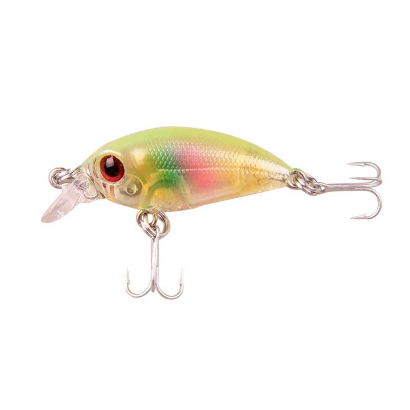 White Smoke Mini ABS Floating Crankbait Lure 35mm 2.5g with 3D Eyes & VMC Hook MARKSMAN