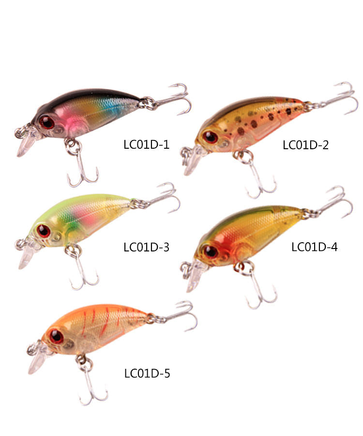 White Smoke Mini ABS Floating Crankbait Lure 35mm 2.5g with 3D Eyes & VMC Hook MARKSMAN