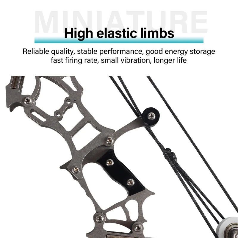 Dark Slate Gray SPG Mini Compound Bow Stainless Steel | 15cm Silver Archery Toy SPG