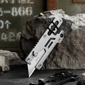 Black Mini Safety Utility Knife – Slide Open Stainless Steel Cutter MARKSMAN