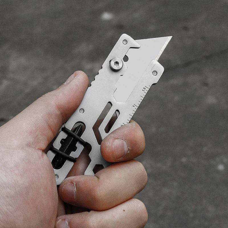 Dark Slate Gray Mini Safety Utility Knife – Slide Open Stainless Steel Cutter MARKSMAN