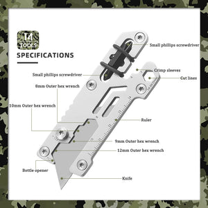 White Smoke Mini Safety Utility Knife – Slide Open Stainless Steel Cutter MARKSMAN