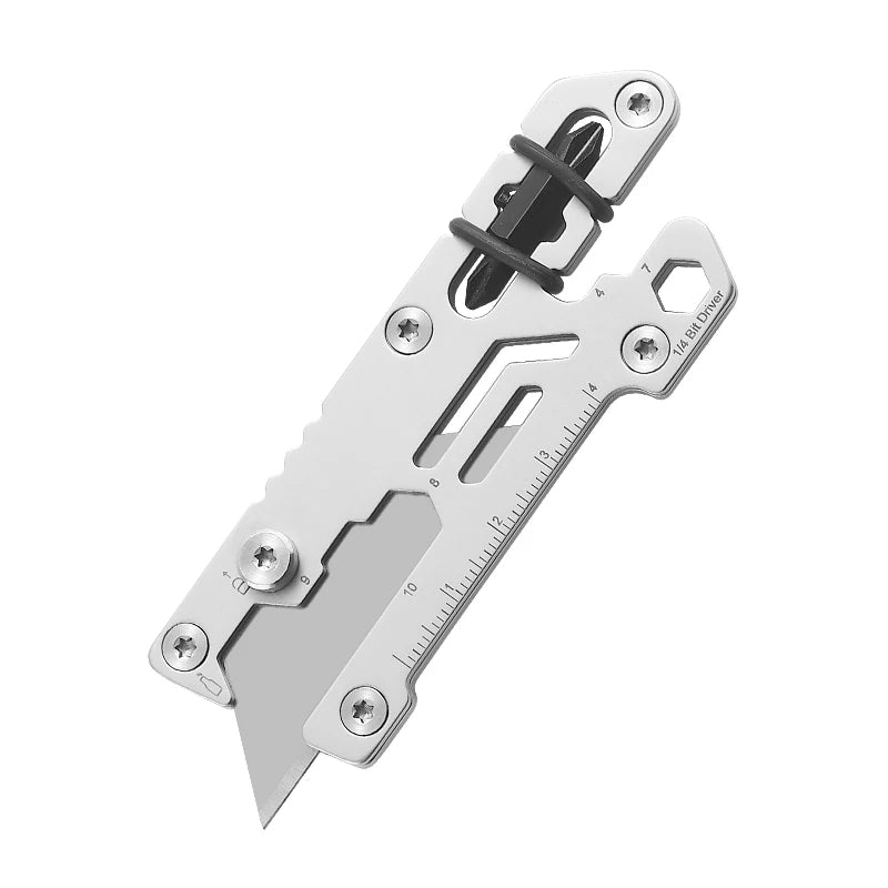 White Smoke Mini Safety Utility Knife – Slide Open Stainless Steel Cutter MARKSMAN